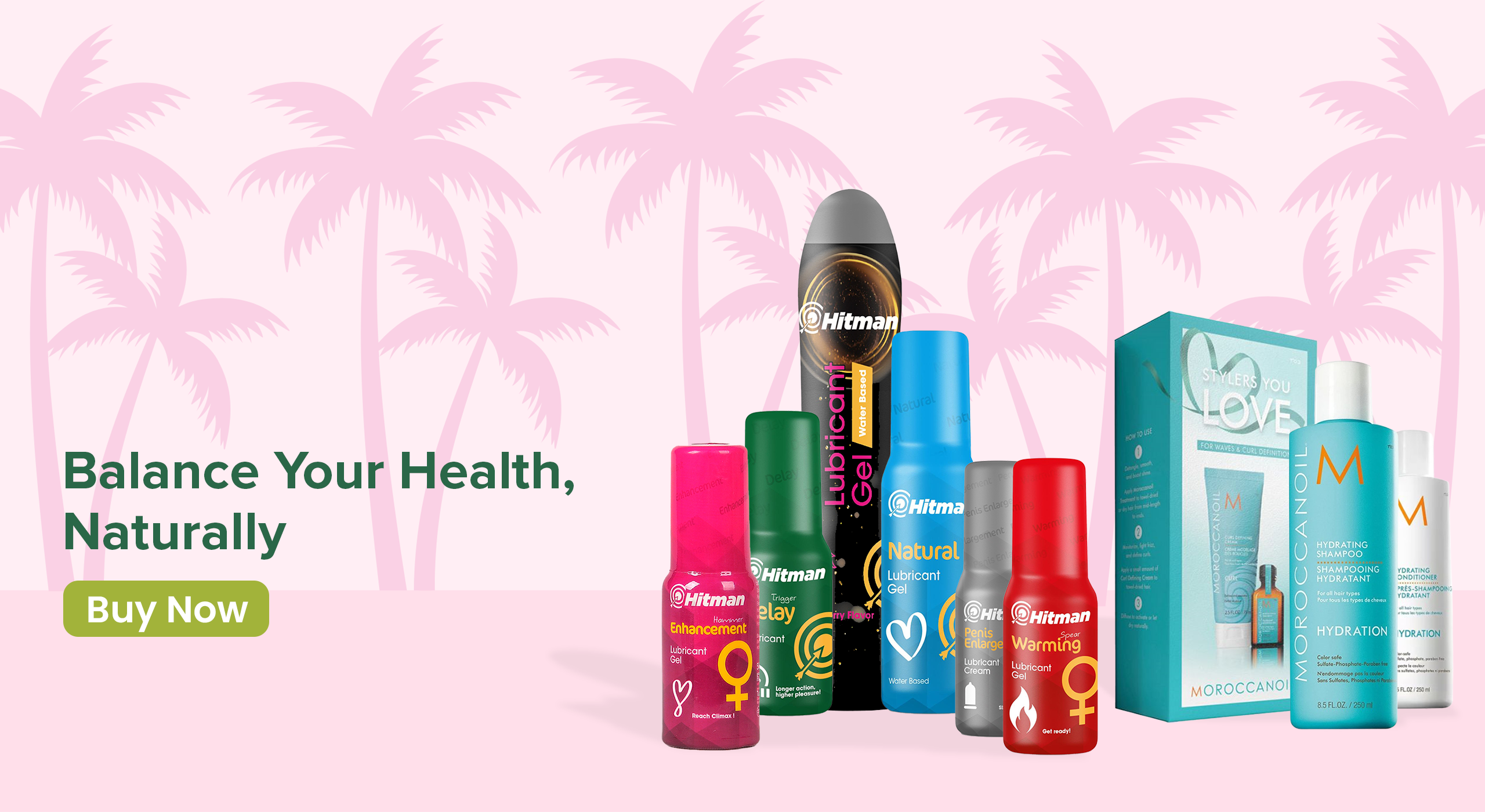 Healthway Direct – Header Banner 1 – Hitman and Moroccan Oil – 2560 x1440