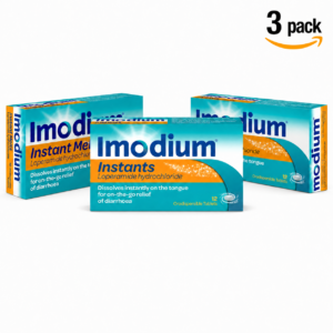 Imodium Loperamide 2mg Dissolving Tablets – Fast Diarrhoea Relief, Adults & Children 12+, 3 Packs of 12 (36 Tablets)